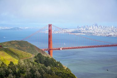 Golden Gate Köprüsü San Francisco - San Francisco - California - 18 Nisan 2017 üzerinde havadan görünümü