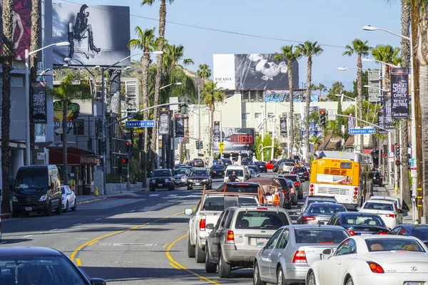 Sunset Boulevard - Street view - Λος Άντζελες - Καλιφόρνια - 20 Απριλίου 2017 — Φωτογραφία Αρχείου