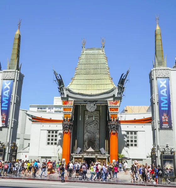 Wide angle view over TCL Chinese Theater in Hollywood - LOS ANGELES - CALIFORNIA - APRIL 20, 2017 — Stock Photo, Image