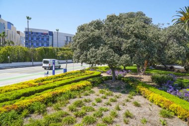 Güzel sokak görünümü Santa Monica - Los Angeles - California - 20 Nisan 2017