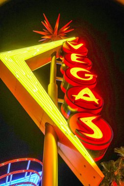 Las Vegas Neon ışıkları Downtown Las Vegas - Las Vegas - Nevada - 23 Nisan 2017