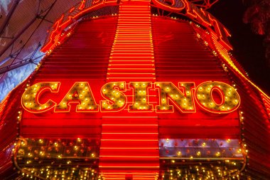 Fremont Casino Neon ışıkları Downtown Las Vegas - Las Vegas - Nevada - 23 Nisan 2017