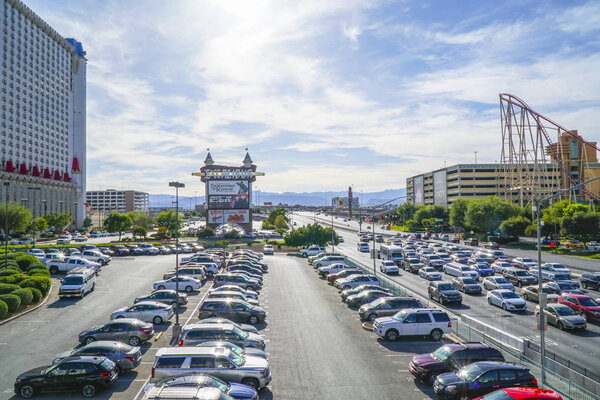 The parking lot of Excalibur Hotel in Las Vegas - LAS VEGAS - NEVADA - APRIL 23, 2017