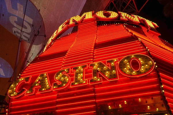 Fremont casino neonbeleuchtung im zentrum von las vegas - las vegas - nevada - 23. april 2017 — Stockfoto