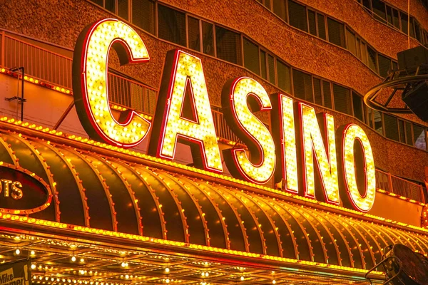 Casino neon letters in Las Vegas Downtown - LAS VEGAS - NEVADA - APRIL 23, 2017