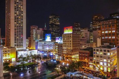 San Francisco Union Square gece - San Francisco - California - 18 Nisan 2017