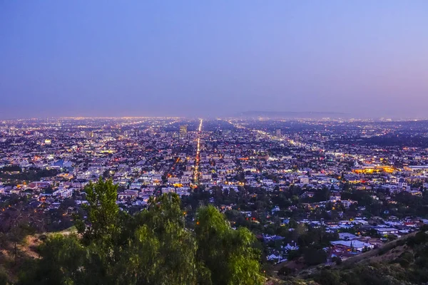 Удивительный вид с воздуха на Лос-Анджелес из обсерватории Гриффит — стоковое фото