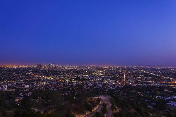 Increíble vista aérea de Los Ángeles desde el Observatorio Griffith — Foto de Stock