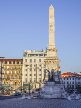 Anıt Restauradores Meydanı Lizbon - Lizbon - Portekiz - 17 Haziran 2017