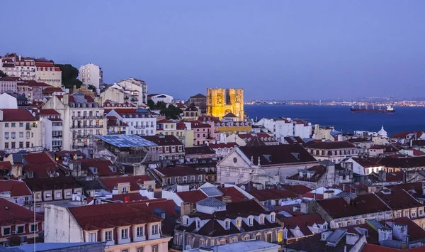 Lisboa Noite Bela Vista Aérea Lisboa Portugal — Fotografia de Stock