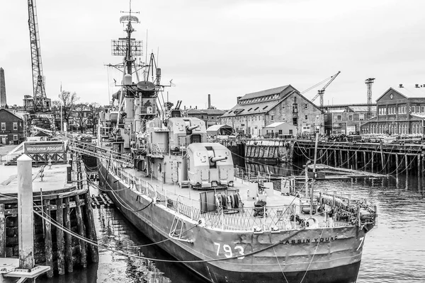 Slagskepp på Charlestown Navy Yard i Boston - Boston - Massachusetts - 3 April 2017 — Stockfoto