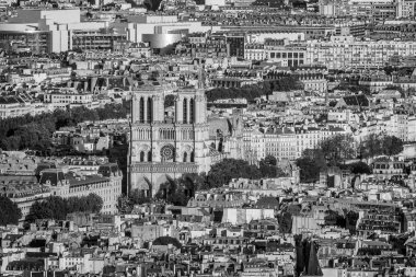Ünlü Notre Dame Kilisesi Paris - havadan görünümü
