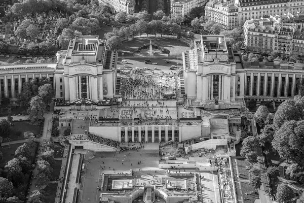 Vista aerea sul Trocadero e sul Giardino del Trocadero a Parigi — Foto Stock