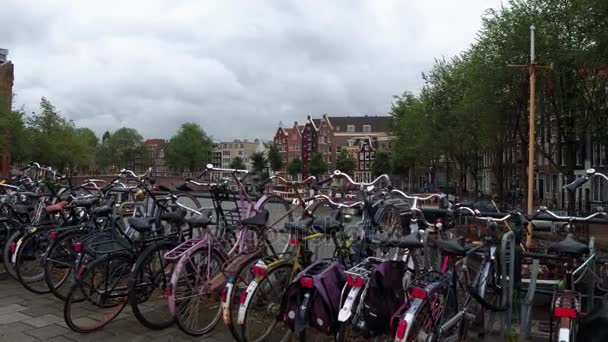 Amsterdam - a city full of bicycles — Stock Video