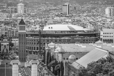 Arena de Barcelona Palau Nacional havadan görünümden