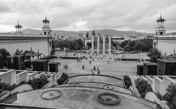 国立宮殿 - パラオ国立バルセロナからバルセロナの空撮 — ストック写真