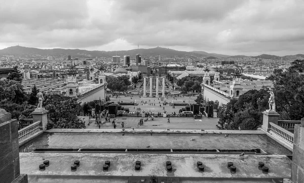 Vista aerea su Barcellona dal Palazzo Nazionale - Palau Nacional Barcelona — Foto Stock