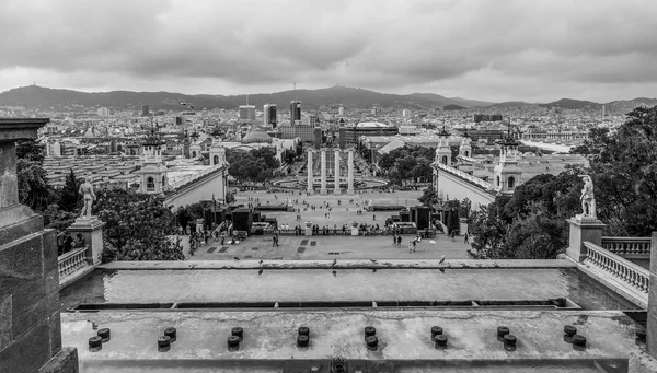 Vista aerea su Barcellona dal Palazzo Nazionale - Palau Nacional Barcelona — Foto Stock