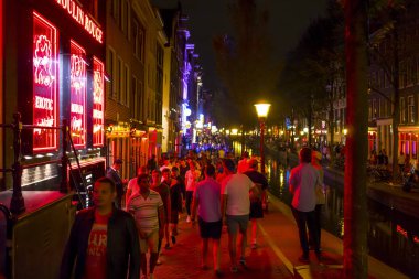 Ünlü red light district Amsterdam - Amsterdam - Hollanda - 20 Temmuz 2017