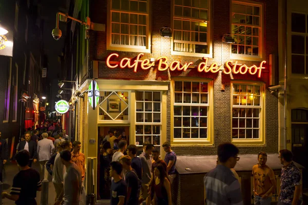 Kırmızı Cafe Bar Amsterdam bölge - Amsterdam - Hollanda - 20 Temmuz 2017 ışık.