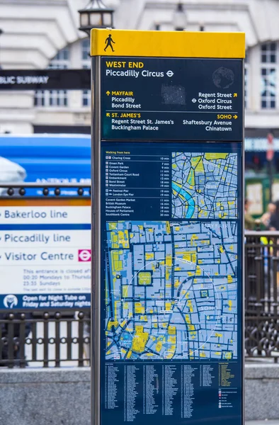 Map of London West End in the streets — Stock Photo, Image