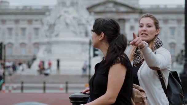방문 런던-관광 여행에 두 친구 — 비디오