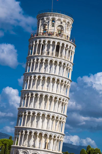 Mest kända turistattraktion i Pisa - det lutande tornet — Stockfoto