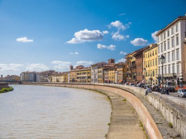 Pisa bir harika gün - Pisa İtalya - 13 Eylül 2017 Arno Nehri