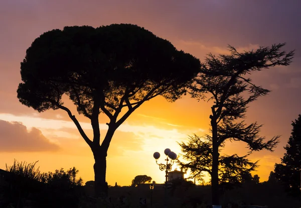 Дивовижний захід сонця над ландшафтом Тоскана — стокове фото