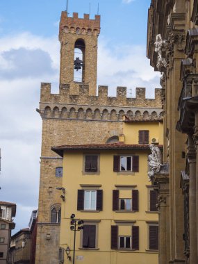 Floransa - Vecchio Sarayı tarihi kent merkezindeki ünlü Palazzo Vecchio