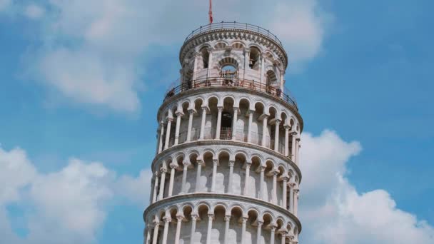 A famosa torre de Pisa - marco importante na Toscana — Vídeo de Stock