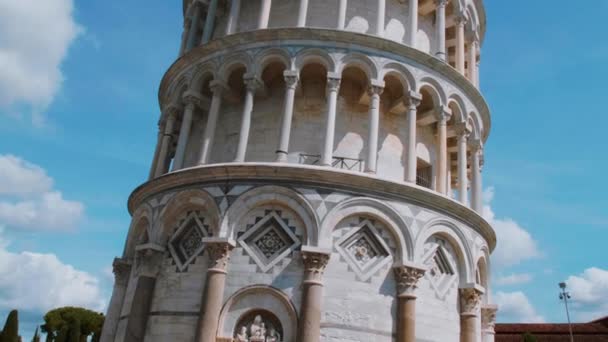 著名的比萨斜塔-托斯卡纳中的重要里程碑 — 图库视频影像