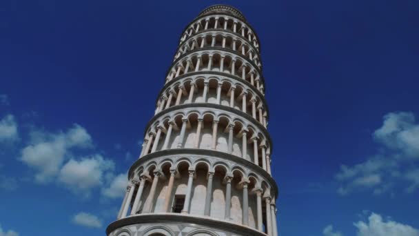 A famosa torre de Pisa - marco importante na Toscana — Vídeo de Stock