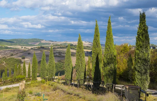 İtalya Tuscany'de üzerinde mavi gökyüzü