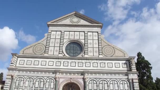 Mooie kerk van Santa Maria Novella in hartje Florence - Tuscany — Stockvideo