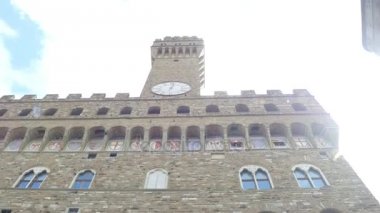 Floransa İtalya tarihi Belediye Binası Palazzo Vecchio şehrin ana Meydanı - Tuscany adlı