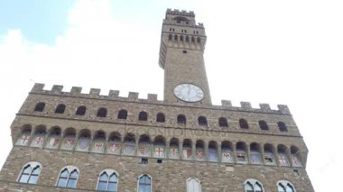 Ünlü Palazzo Vecchio Floransa - Vecchio Sarayı tarihi şehir merkezinde - Toskana