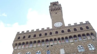 Floransa İtalya tarihi Belediye Binası Palazzo Vecchio şehrin ana Meydanı - Tuscany adlı