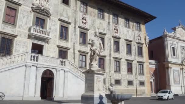 Εκπληκτικό αρχοντικό στην πλατεία Cavalieri Pisa - Πανεπιστήμιο ανάκτορο του Carovana - Τοσκάνη — Αρχείο Βίντεο