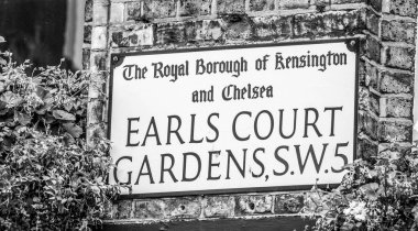 Sokak tabelası Earls Court bahçeleri