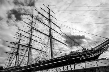Cutty Sark - yelkenli gemi ve Greenwich müzede - Londra - Büyük Britanya - 19 Eylül 2016