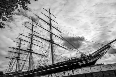 Cutty Sark - yelkenli gemi ve Greenwich müzede - Londra - Büyük Britanya - 19 Eylül 2016