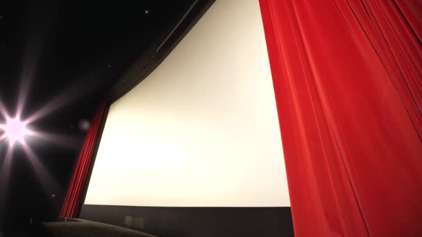 Cinema - foto perspectiva de uma cortina de fechamento — Vídeo de Stock