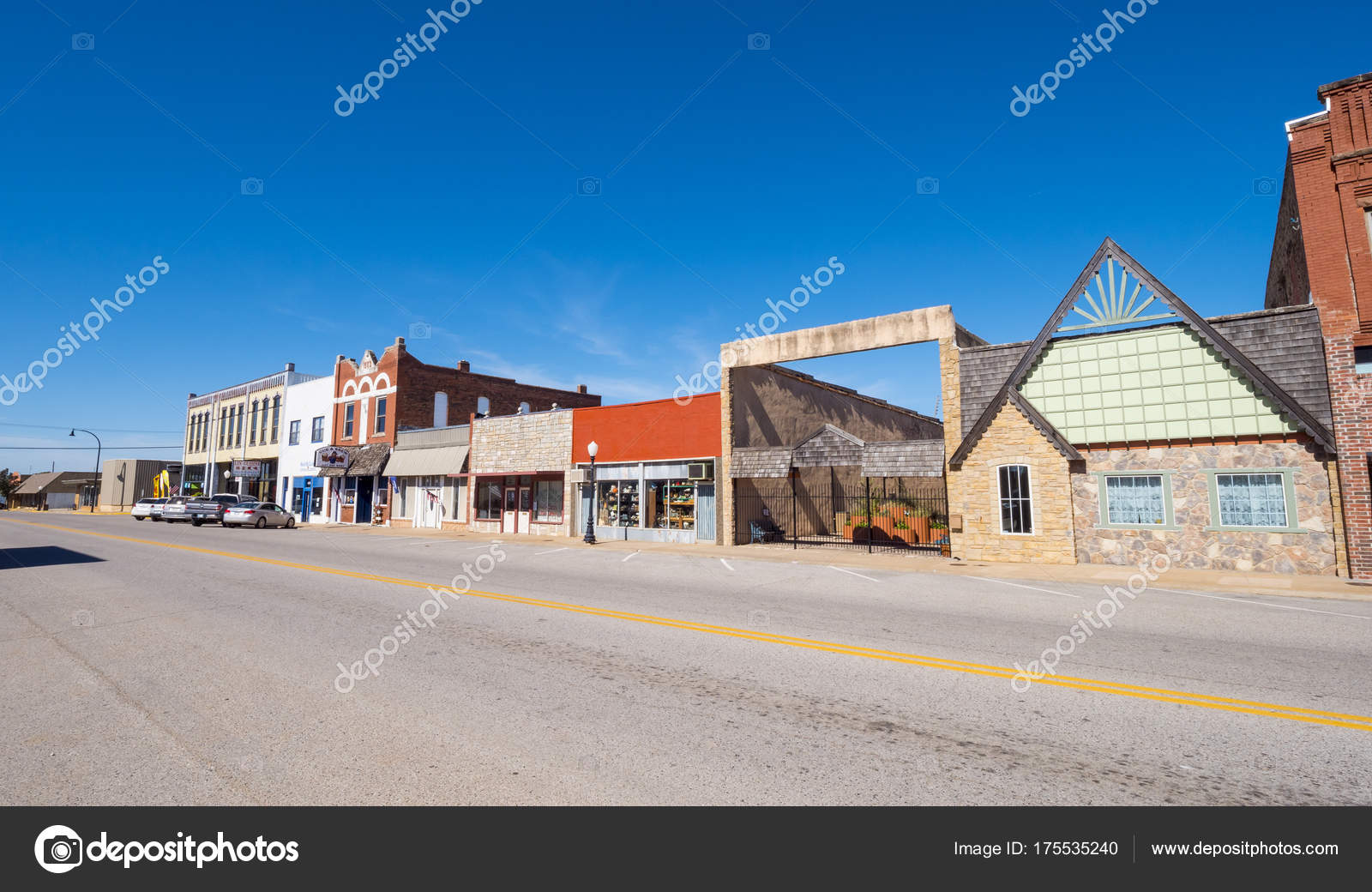 The beautiful city center of Stroud a small town in Oklahoma STROUD OKLAHOMA OCTOBER 16