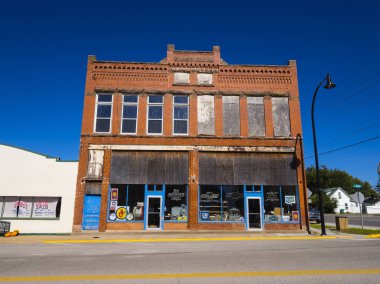 Oklahoma Route 66 - Stroud - Oklahoma - 16 Ekim 2017 küçük bir köyde sokak görünümü