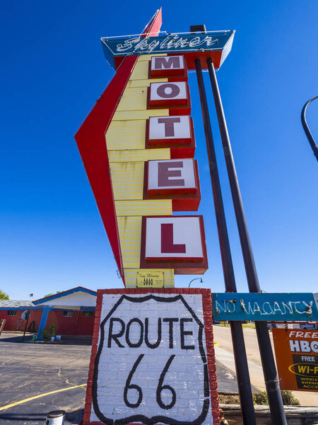 Stylish Skyliner Motel at Route 66 - STROUD - OKLAHOMA - OCTOBER 16, 2017