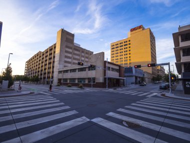 Sokak köşesinde Downtown Oklahoma City - Oklahoma City - Oklahoma - 18 Ekim 2017