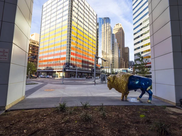 Oklahoma City Downtown district op Park Avenue - Oklahoma City - Oklahoma - 18 oktober 2017 — Stockfoto