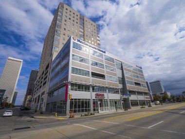 Cadde görünümü Tulsa Downtown - Tulsa - Oklahoma - 17 Ekim 2017