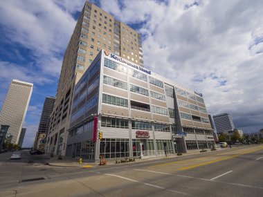 Cadde görünümü Tulsa Downtown - Tulsa - Oklahoma - 17 Ekim 2017